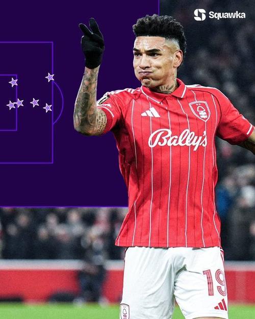 热苏斯本季欧联已打进6球，追平森林队史单赛季欧战进球纪录