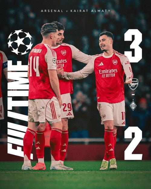 阿森纳3-2凯拉特全场数据：射门25-4，绝对机会9-2